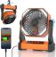 Camping Fan with LED Light, 20000mAh Rechargeable Battery Powered Outdoor Tent Fan with Light and Hook