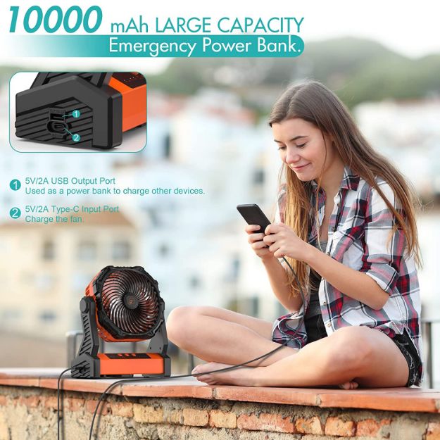 10000mah camping fan