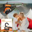 Camping Fan with LED Light, 20000mAh Rechargeable Battery Powered Outdoor Tent Fan with Light and Hook