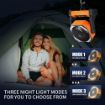 Camping Fan with LED Light, 20000mAh Rechargeable Battery Powered Outdoor Tent Fan with Light and Hook