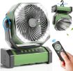 Camping Fan with LED Lantern, 20000mAh Rechargeable Battery Operated Outdoor Tent Fan with Light & Hook, 270° Pivot	