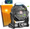 10800mAh Solar Powered Fan & Led Lantern, Rechargeable Outdoor Tent Fan for Camping Essentials